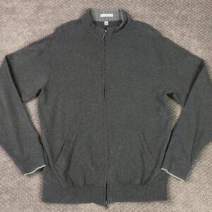 Peter Millar 1/4 Zip Pullover Men's Large Gray Cotton Sweatshirt Sweater golf